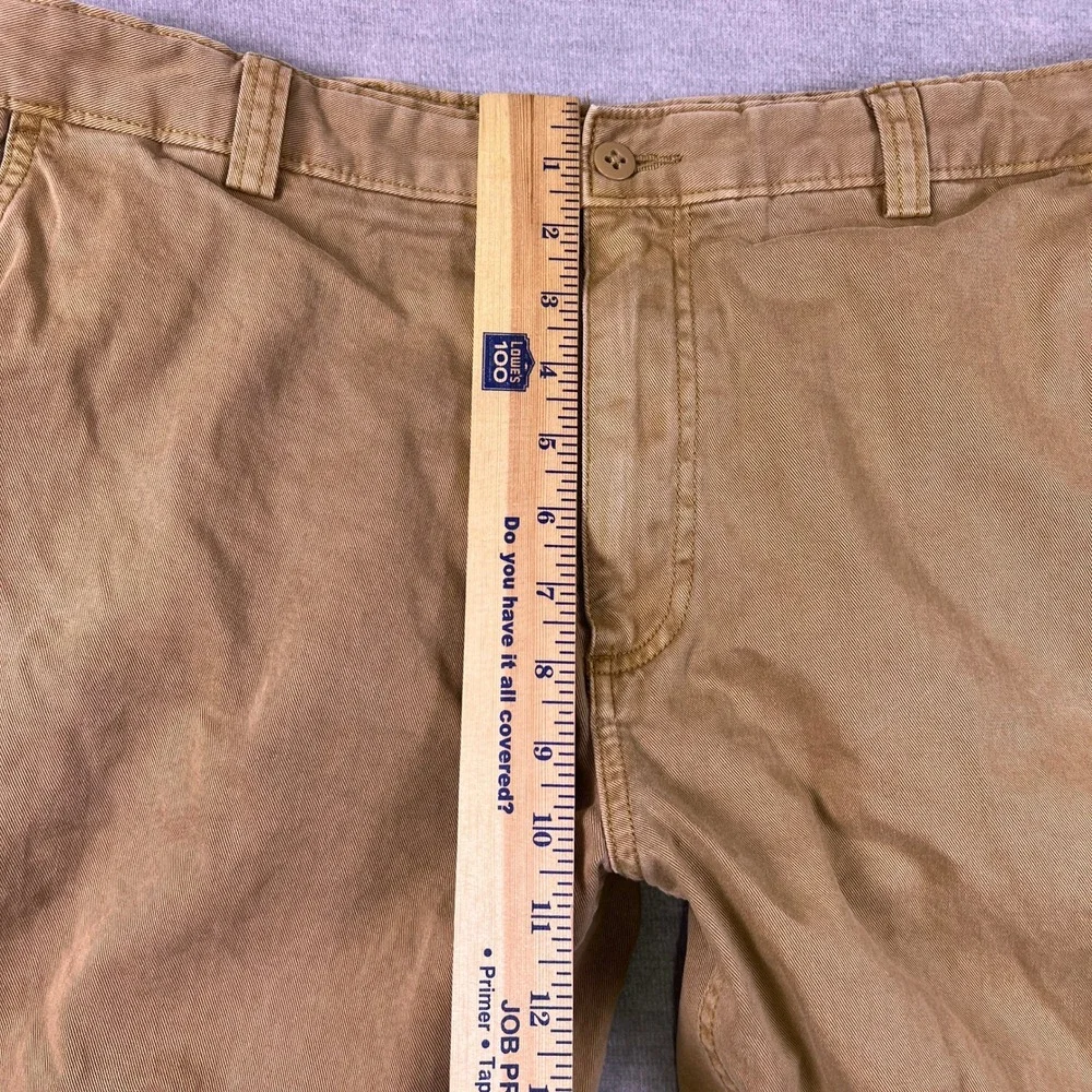 Cremieux Chino Straight Mid Rise Khaki Pants Mens 36x29 Brown Cotton